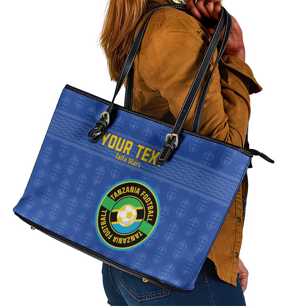Custom Tanzania Football Leather Tote Bag Taifa Stars Go Champions