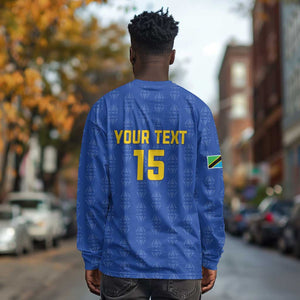 Custom Tanzania Football Long Sleeve Shirt Taifa Stars Go Champions