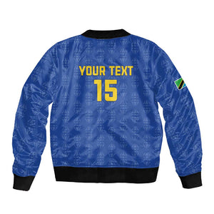 Custom Tanzania Football Sleeve Zip Bomber Jacket Taifa Stars Go Champions