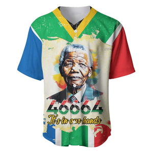 Nelson Mandela International Day 46664 Baseball Jersey Its In Our Hands - Batik Pattern - African Pride