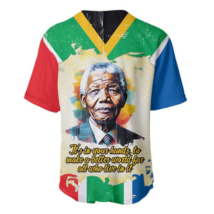 Nelson Mandela International Day 46664 Baseball Jersey Its In Our Hands - Batik Pattern - African Pride
