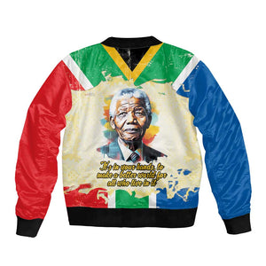 Nelson Mandela International Day 46664 Bomber Jacket Its In Our Hands - Batik Pattern - African Pride