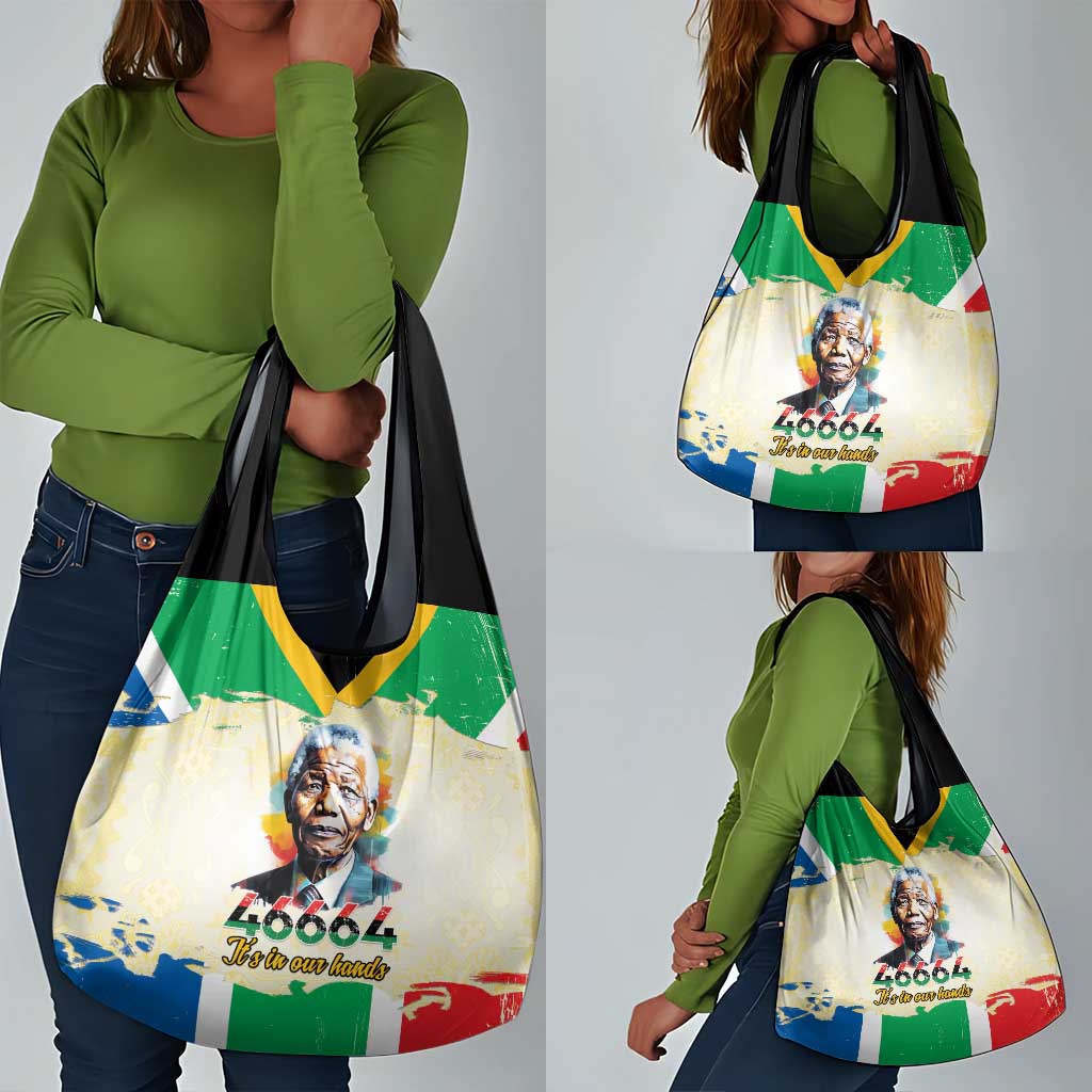 Nelson Mandela International Day 46664 Grocery Bag Its In Our Hands - Batik Pattern - African Pride