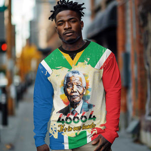Nelson Mandela International Day 46664 Long Sleeve Shirt Its In Our Hands - Batik Pattern - African Pride
