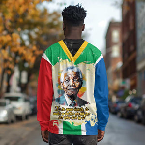 Nelson Mandela International Day 46664 Long Sleeve Shirt Its In Our Hands - Batik Pattern - African Pride