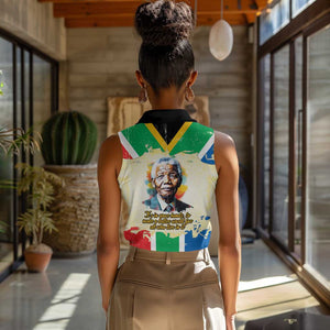 Nelson Mandela International Day 46664 Women Sleeveless Polo Shirt Its In Our Hands - Batik Pattern - African Pride