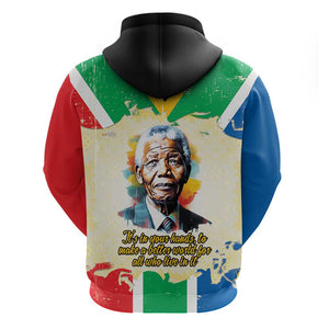 Nelson Mandela International Day 46664 Zip Hoodie Its In Our Hands - Batik Pattern - African Pride