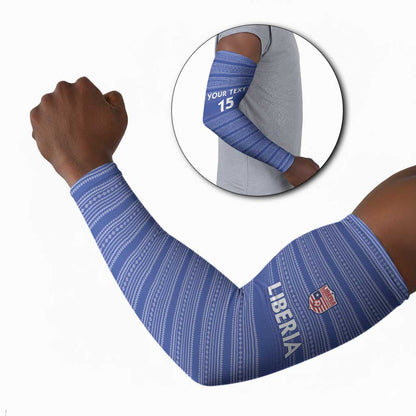 Custom Liberia Football Arm Sleeves Women Blue Jersey