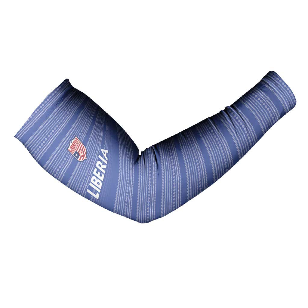 Custom Liberia Football Arm Sleeves Women Blue Jersey