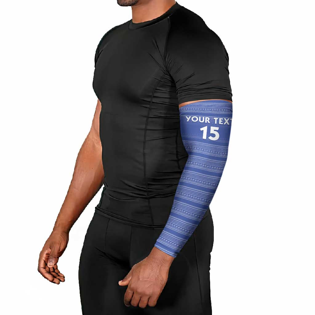 Custom Liberia Football Arm Sleeves Women Blue Jersey