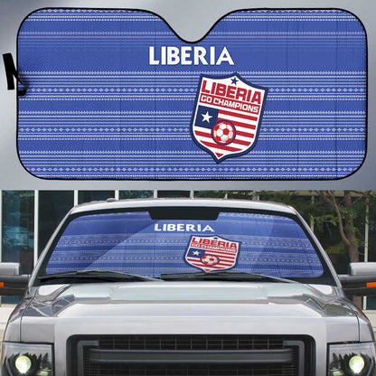 Liberia Football Auto Sun Shade Women Blue Jersey