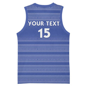 Custom Liberia Football Basketball Jersey African Tribal Pattern - Blue Jersey LT15