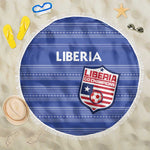 Liberia Football Beach Blanket African Tribal Pattern - Blue Jersey - African Pride
