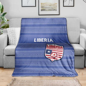 Liberia Football Blanket African Tribal Pattern - Blue Jersey - African Pride