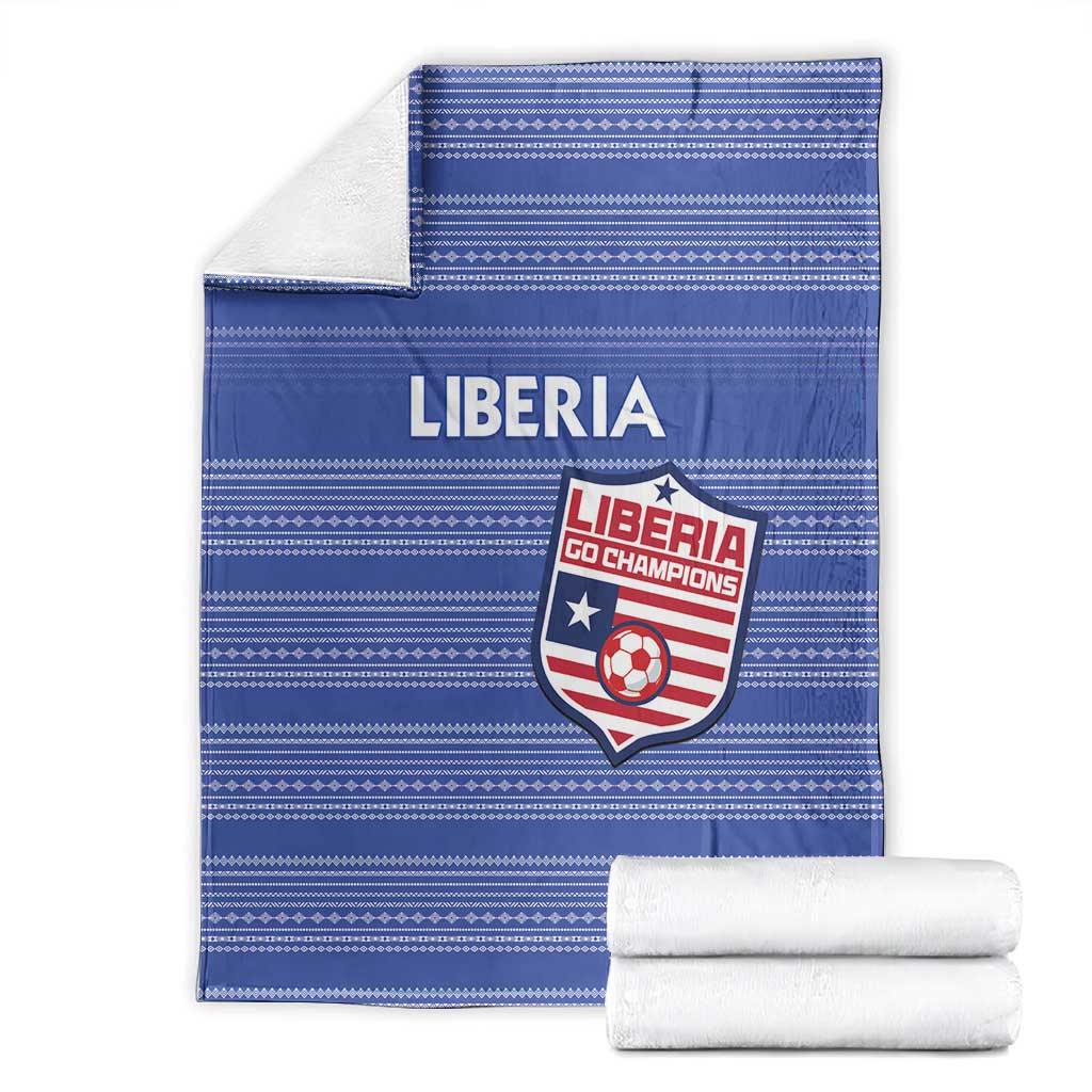 Liberia Football Blanket African Tribal Pattern - Blue Jersey - African Pride