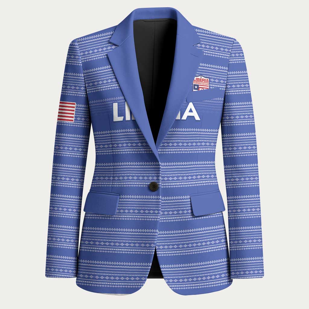Custom Liberia Football Blazer Women Blue Jersey