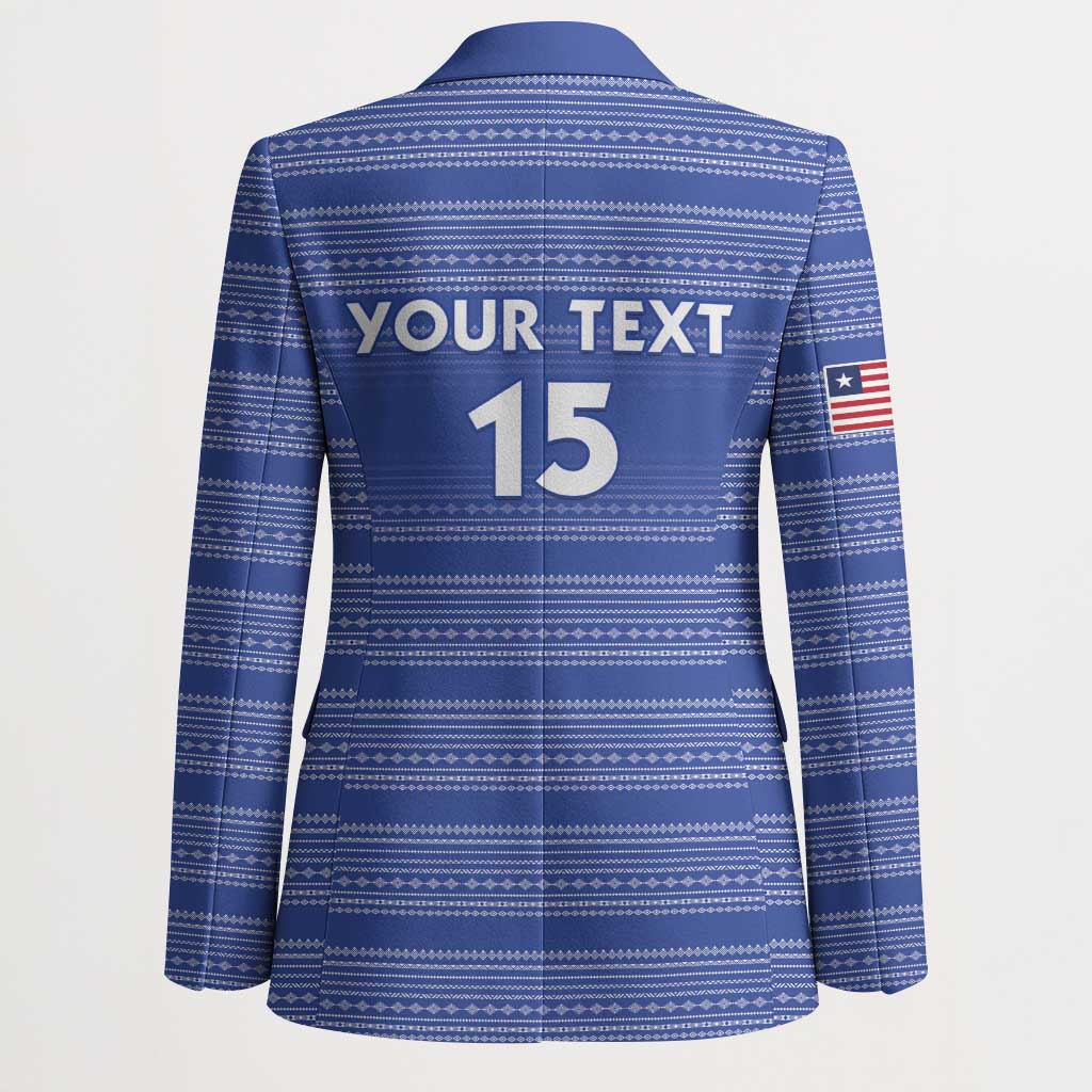 Custom Liberia Football Blazer Women Blue Jersey