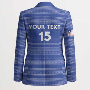 Custom Liberia Football Blazer Women Blue Jersey