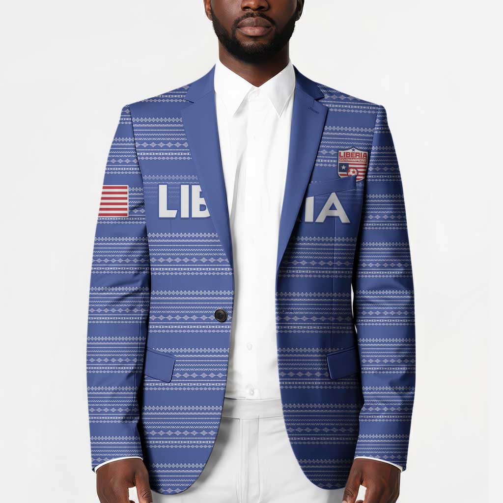 Custom Liberia Football Blazer Women Blue Jersey