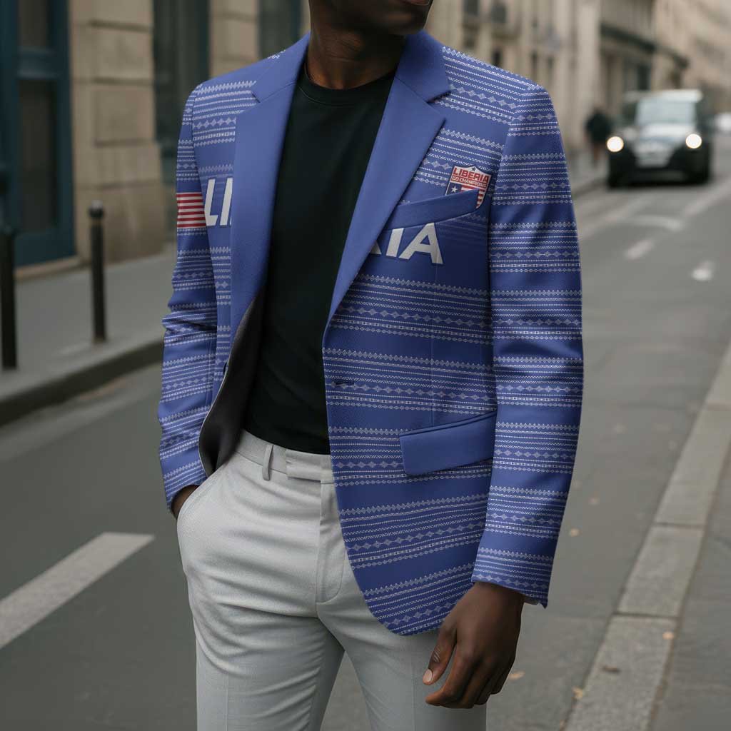 Custom Liberia Football Blazer Women Blue Jersey