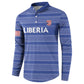 Custom Liberia Football Button Sweatshirt Women Blue Jersey