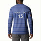 Custom Liberia Football Button Sweatshirt Women Blue Jersey