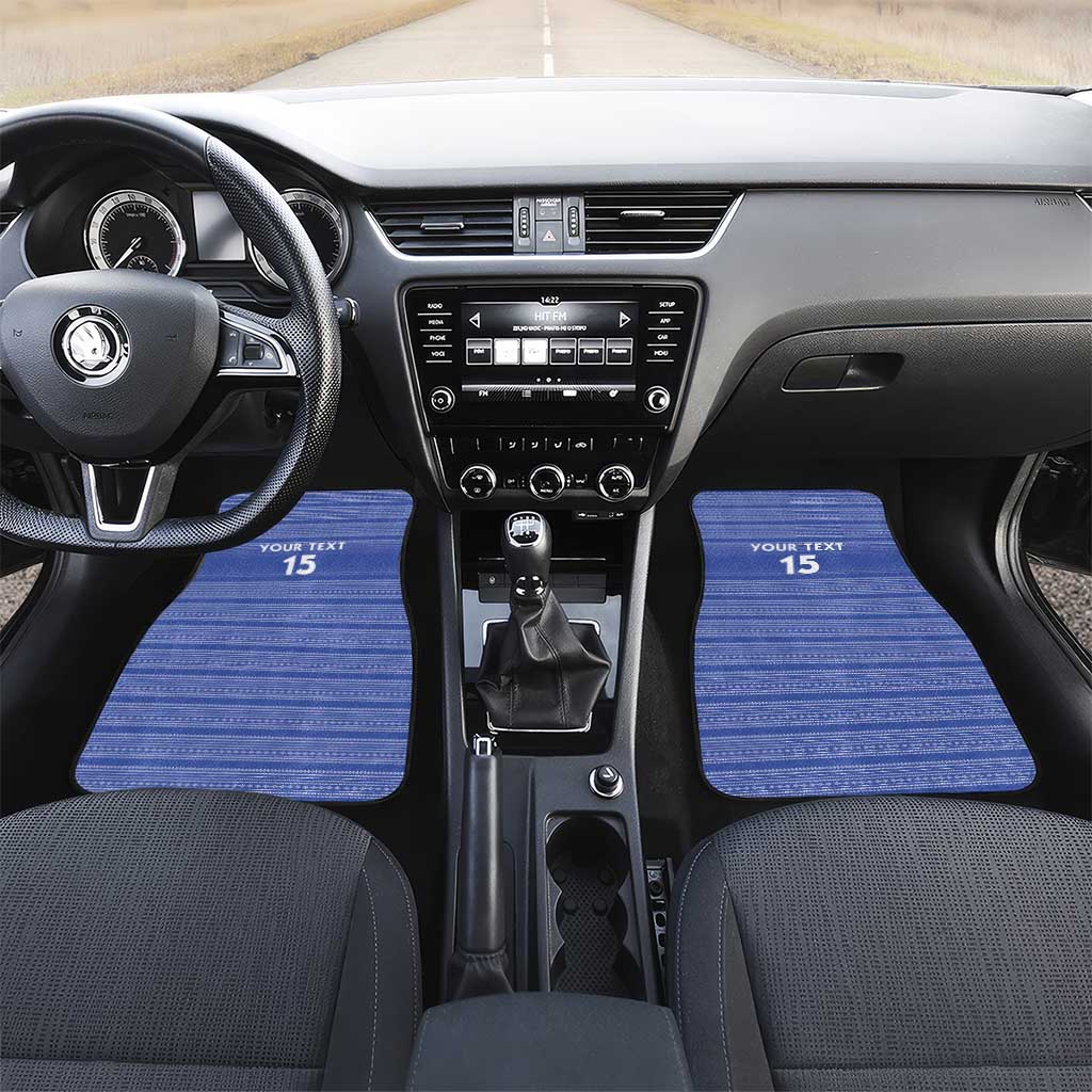 Liberia Football Car Mats African Tribal Pattern - Blue Jersey - African Pride