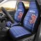 Liberia Football Car Seat Cover African Tribal Pattern - Blue Jersey - African Pride