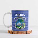 Custom Liberia Football Ceramic Mug Women Blue Jersey