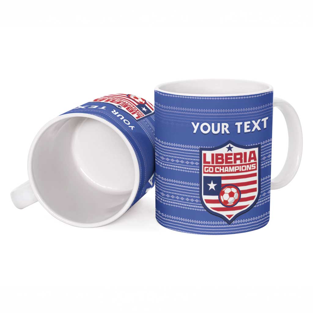 Custom Liberia Football Ceramic Mug Women Blue Jersey