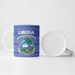 Custom Liberia Football Ceramic Mug Women Blue Jersey