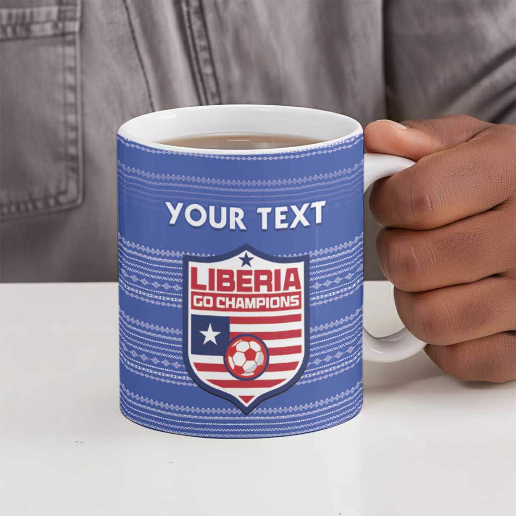 Custom Liberia Football Ceramic Mug Women Blue Jersey