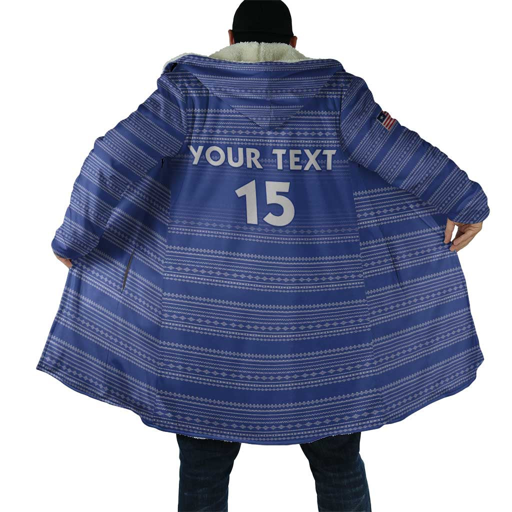 Custom Liberia Football Cloak Women Blue Jersey