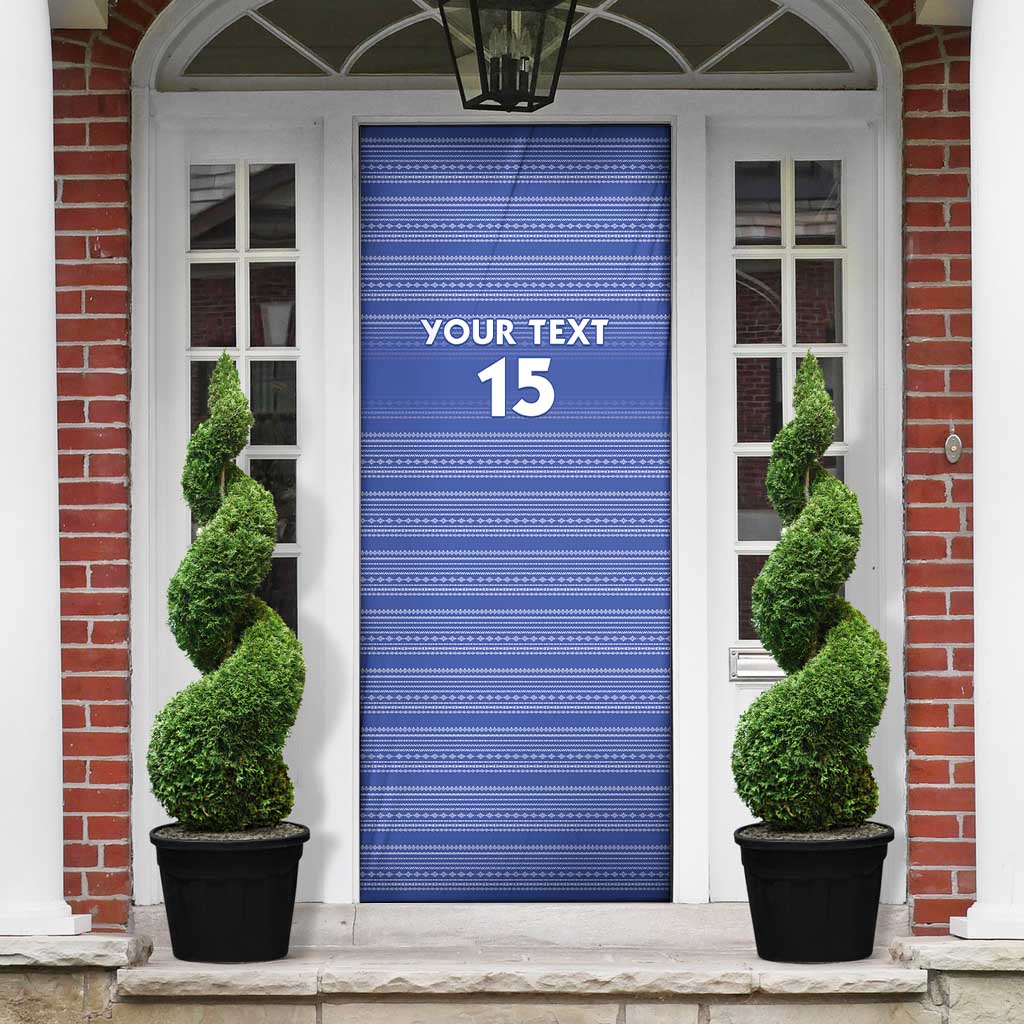 Custom Liberia Football Door Cover Women Blue Jersey