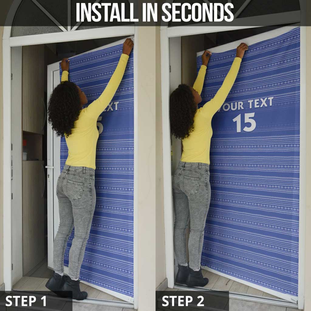 Custom Liberia Football Door Cover Women Blue Jersey
