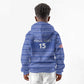 Custom Liberia Football Kid Hoodie African Tribal Pattern - Blue Jersey - African Pride