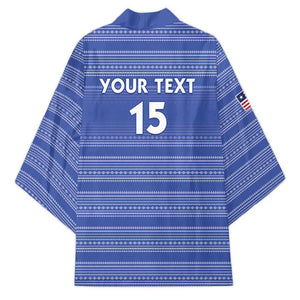 Custom Liberia Football Kimono Women Blue Jersey
