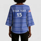 Custom Liberia Football Kimono Sleeve Blouse Women Blue Jersey