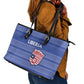 Liberia Football Leather Tote Bag African Tribal Pattern - Blue Jersey - African Pride