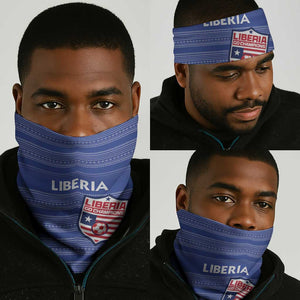 Liberia Football Neck Gaiter African Tribal Pattern - Blue Jersey LT15