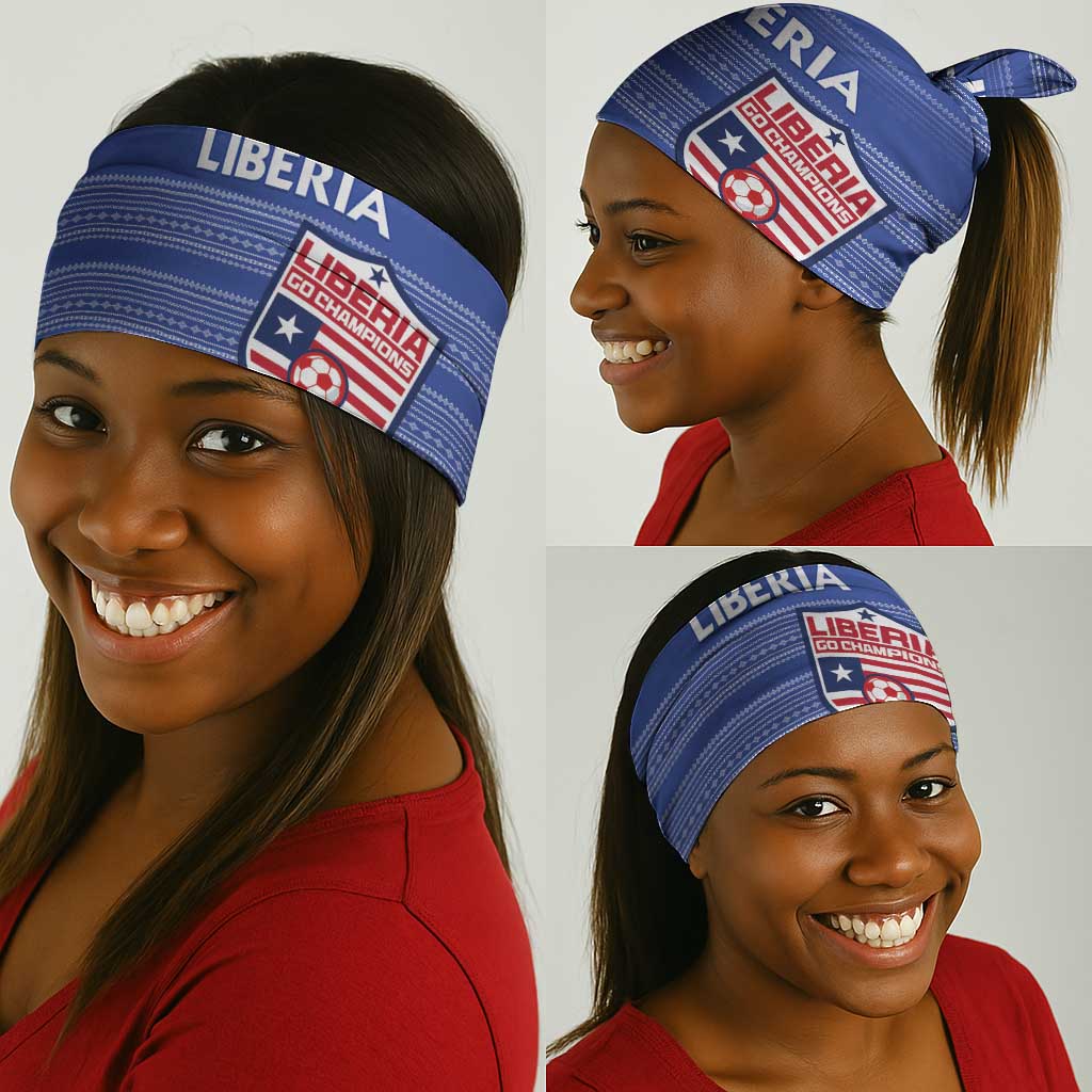 Liberia Football Neck Gaiter African Tribal Pattern - Blue Jersey LT15