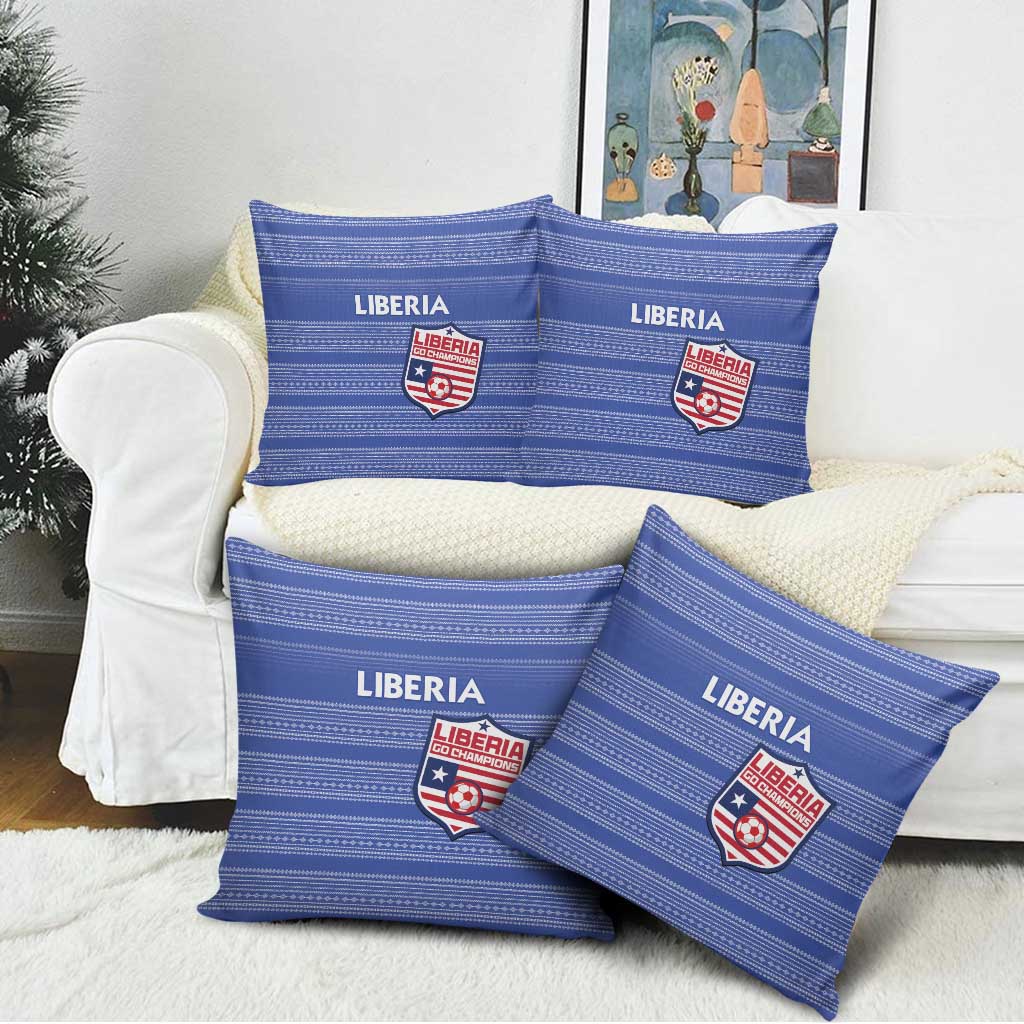 Liberia Football Pillow Cover Women Blue Jersey