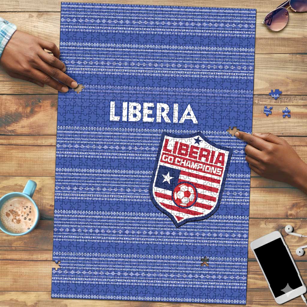 Liberia Football Puzzle Women Blue Jersey