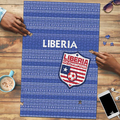 Liberia Football Puzzle Women Blue Jersey