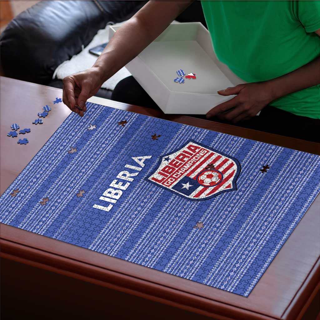 Liberia Football Puzzle Women Blue Jersey