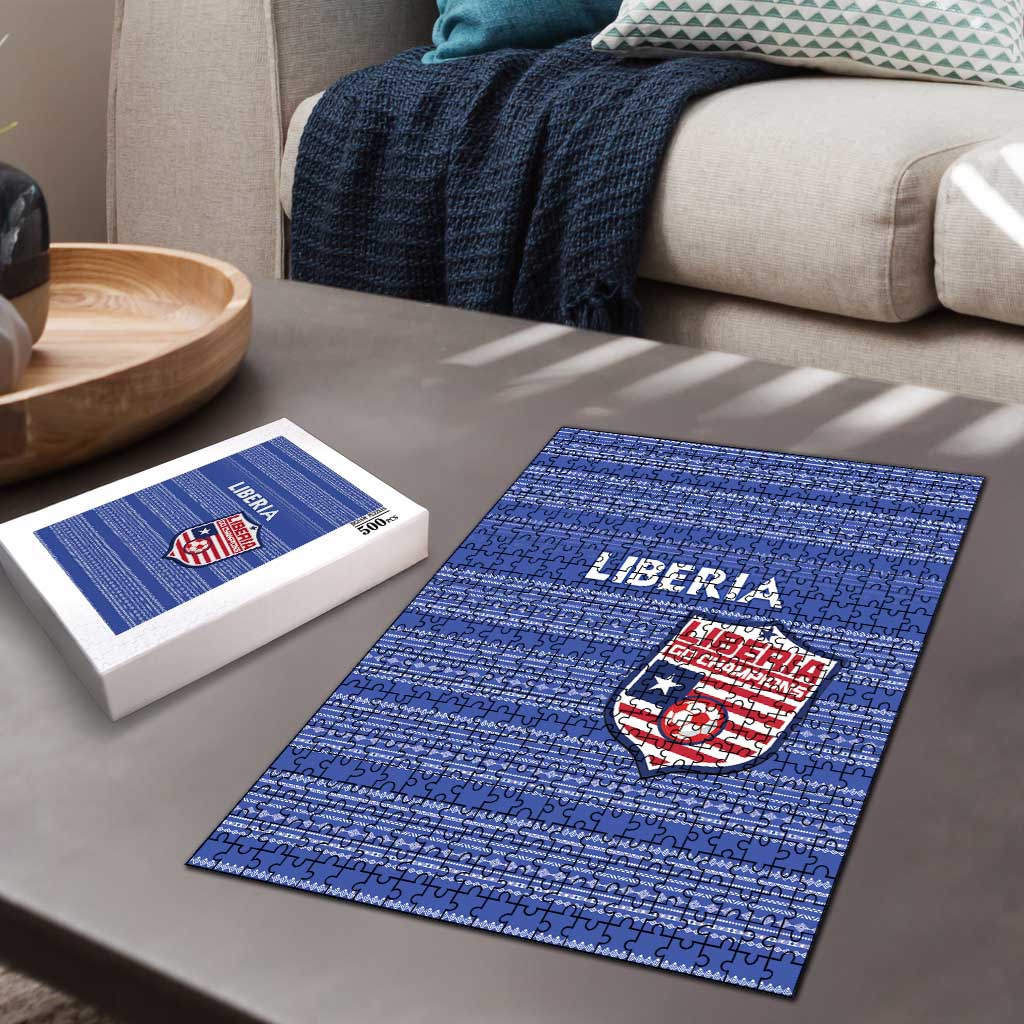 Liberia Football Puzzle Women Blue Jersey