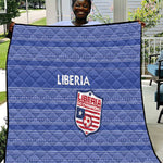 Liberia Football Quilt African Tribal Pattern - Blue Jersey - African Pride