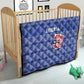 Liberia Football Quilt African Tribal Pattern - Blue Jersey - African Pride