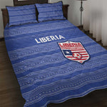 Liberia Football Quilt Bed Set African Tribal Pattern - Blue Jersey - African Pride