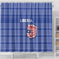 Liberia Football Shower Curtain African Tribal Pattern - Blue Jersey - African Pride